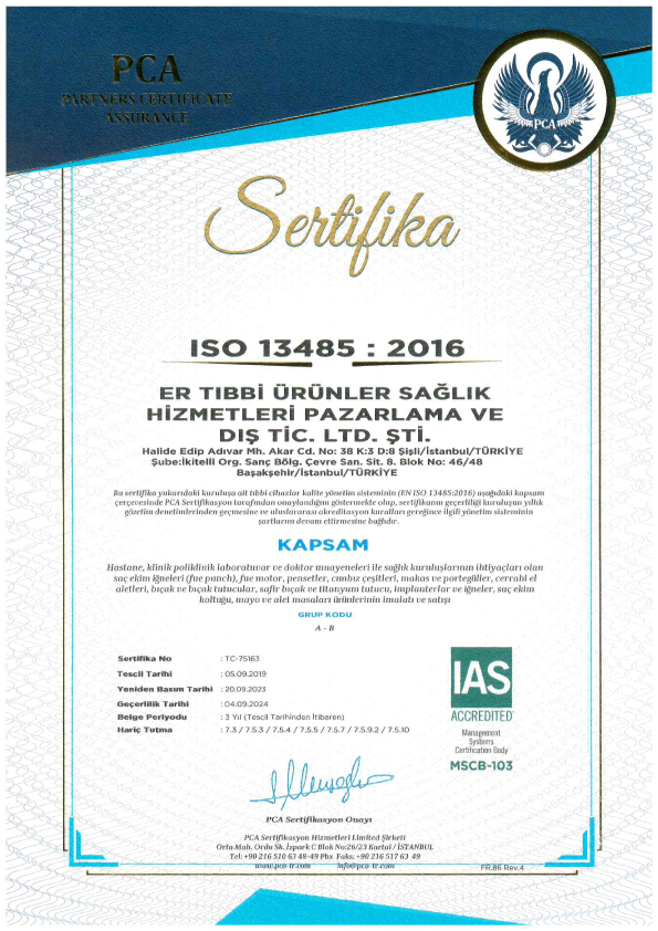 ISO 13485 Türkçe