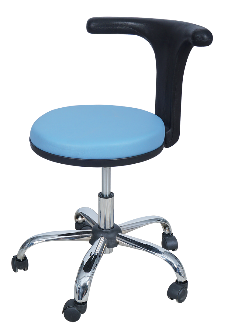 Medical Doctor Stool with T Shaped Backrest (Blue)