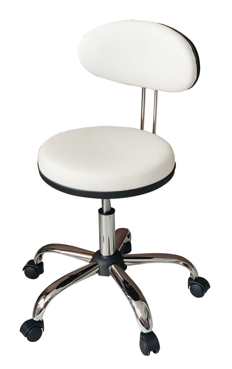 Medical Stool with Oval Backrest ( White)