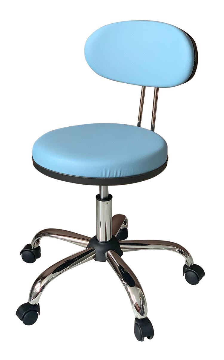 Medical Stool with Oval Backrest ( Blue)