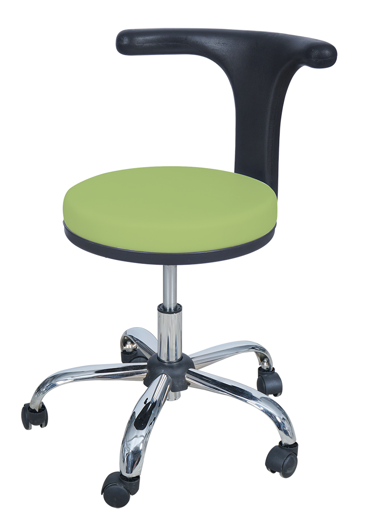 Medical Doctor Stool with T Shaped Backrest (Light Green)