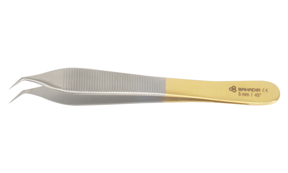 Bahadir Gold Extracting Forceps With Horizontal Serration (8 MM 45°)