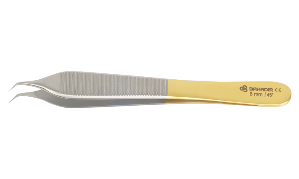 Bahadir Gold Extracting Forceps With Horizontal Serration (6 MM 45°)