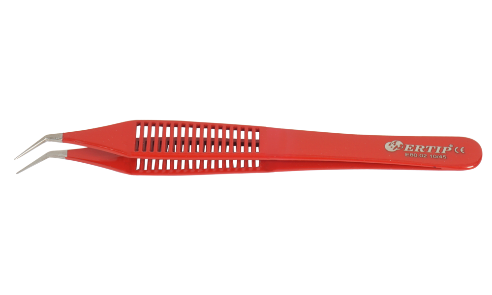 Ertip Colorful Model Extracting Forceps Without Serration (10 MM 45°)Red