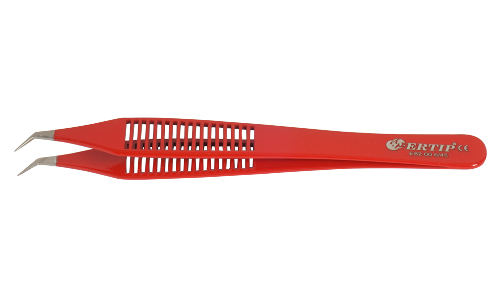 Ertip Colorful Model Extracting Forceps With Horizontal Serration (6 MM 45°)Red