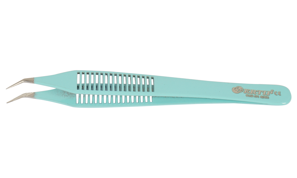 Ertip Colorful Model Extracting Forceps With Horizontal Serration (8 MM 55°)Turquois