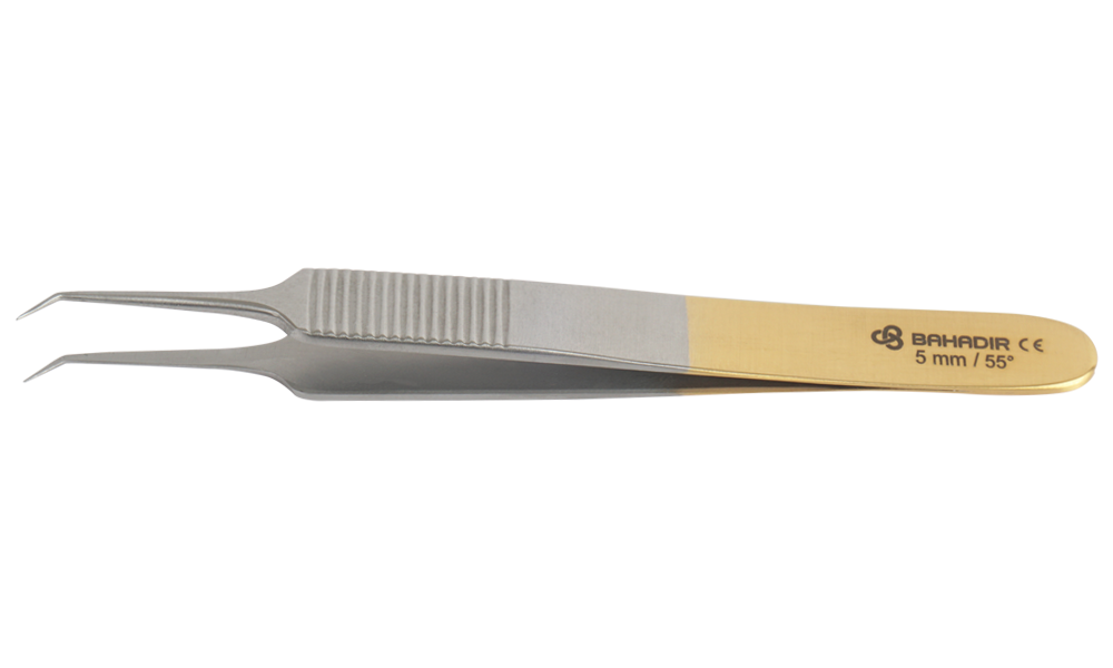 Bahadır Gold Transplant Forceps (5 MM 55°)