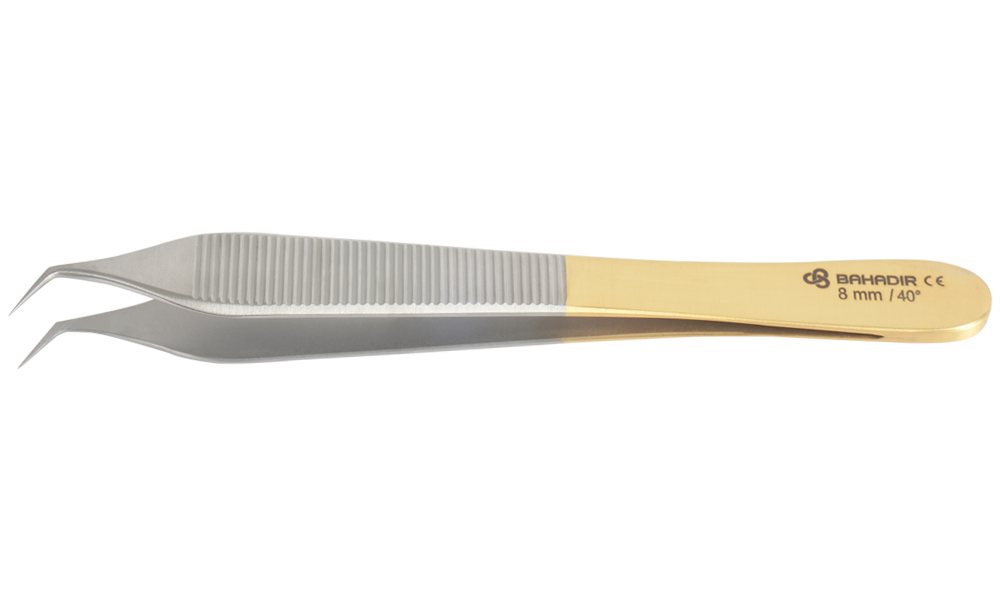 Bahadir Gold Extracting Forceps With Horizontal Serration (8 MM 40°)