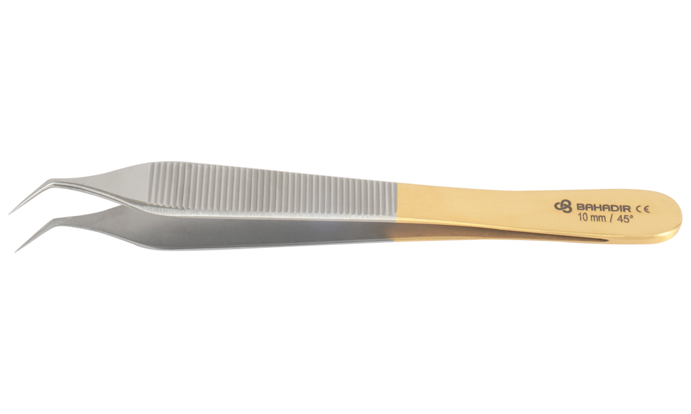 Bahadir Gold Extracting Forceps With Horizontal Serration (10 MM 45°)