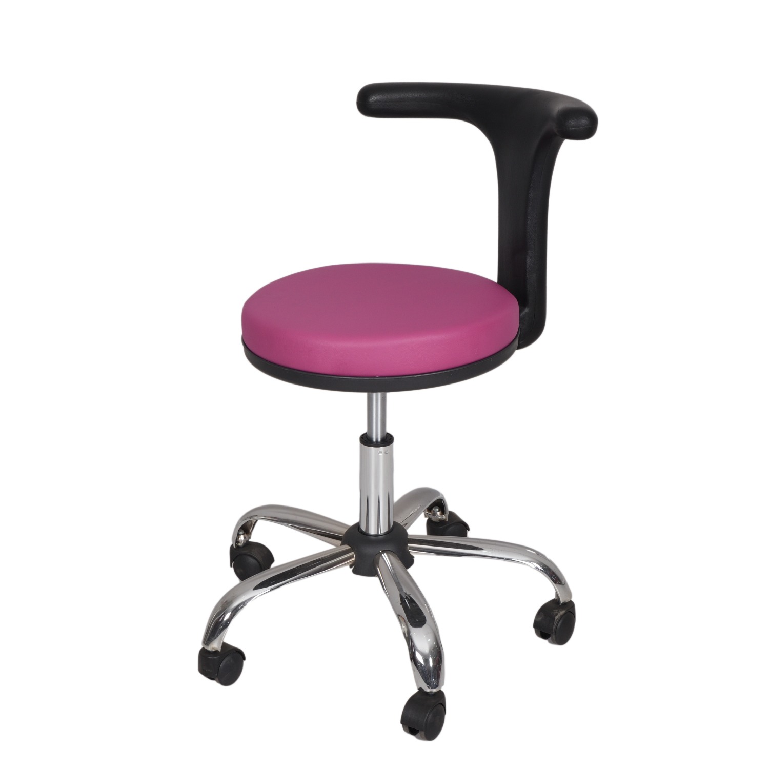 Medical Doctor Stool with T Shaped Backrest (Berry)