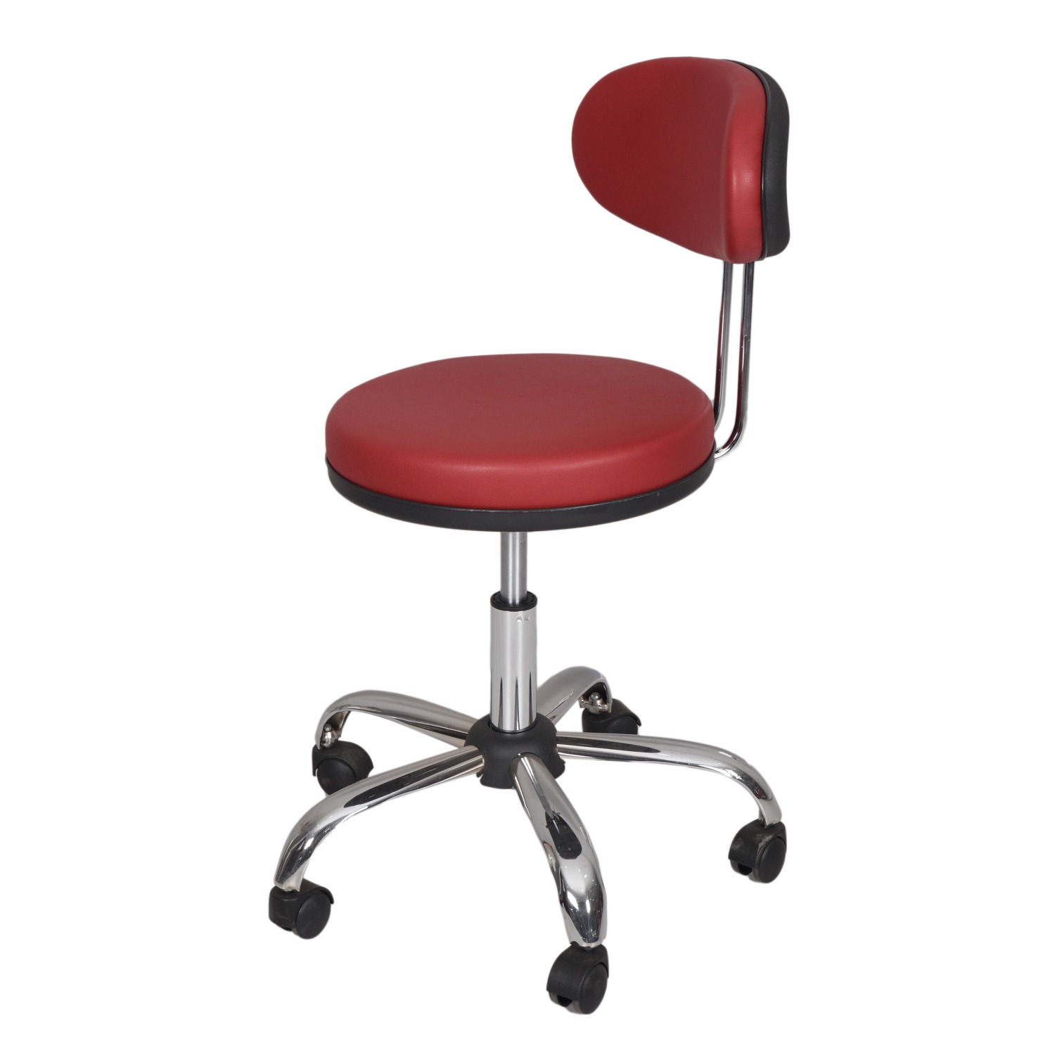 Medical Stool with Oval Backrest (Red)
