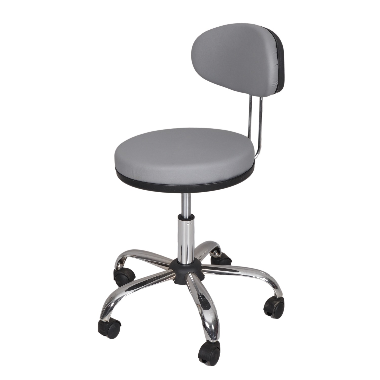 Medical Stool with Oval Backrest (Grey)