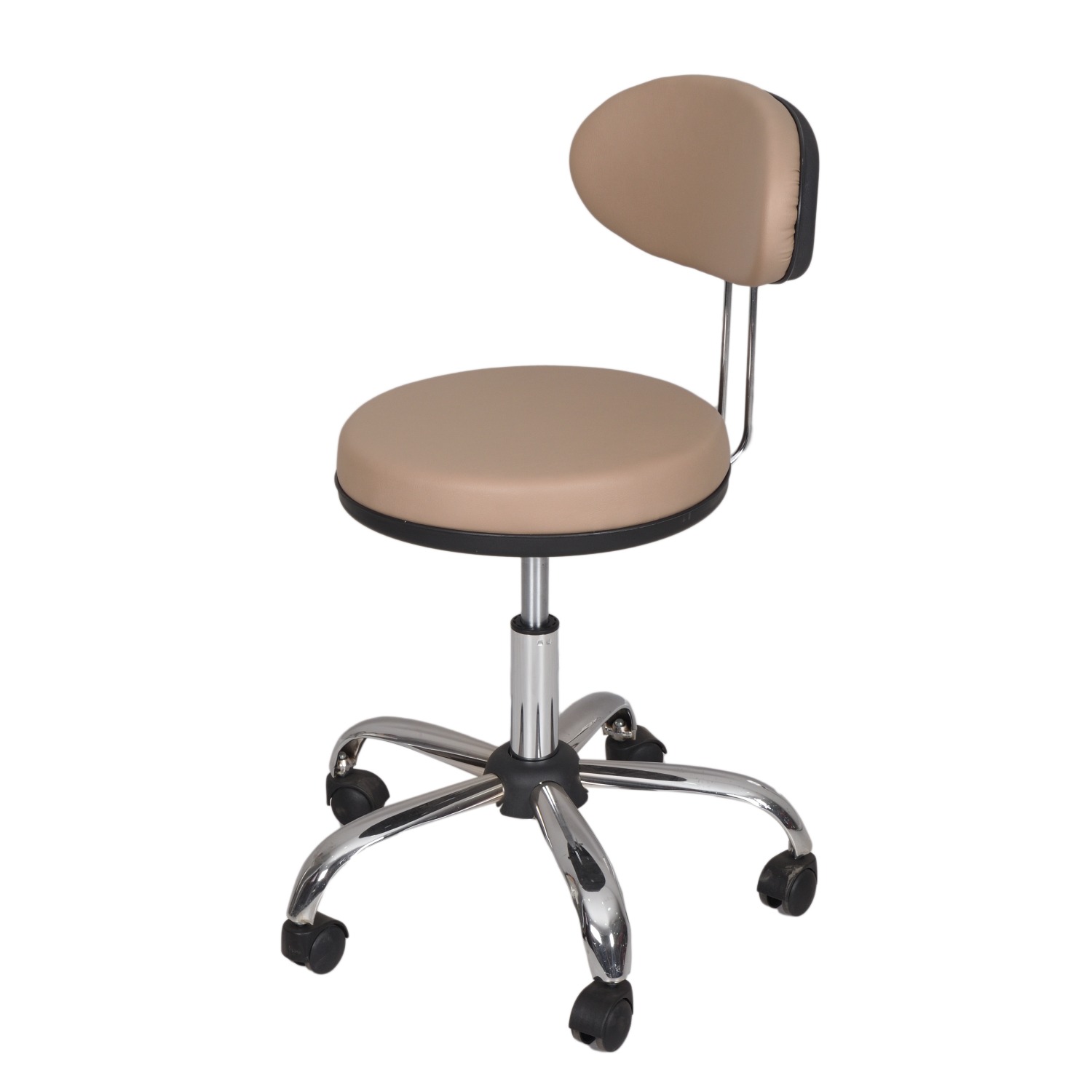 Medical Stool with Oval Backrest (Milky Brown)