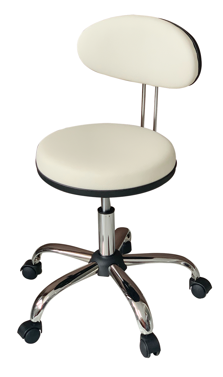 Medical Stool with Oval Backrest ( Beige)