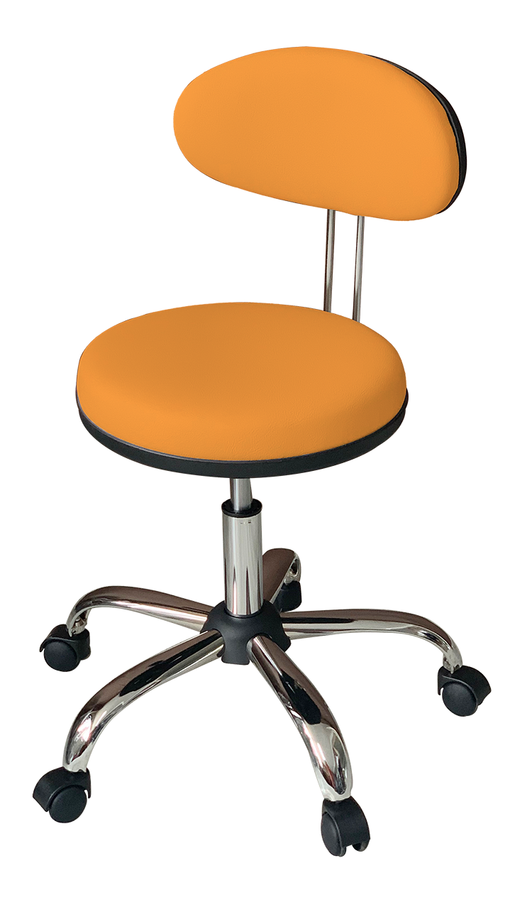 Medical Stool with Oval Backrest (Orange)