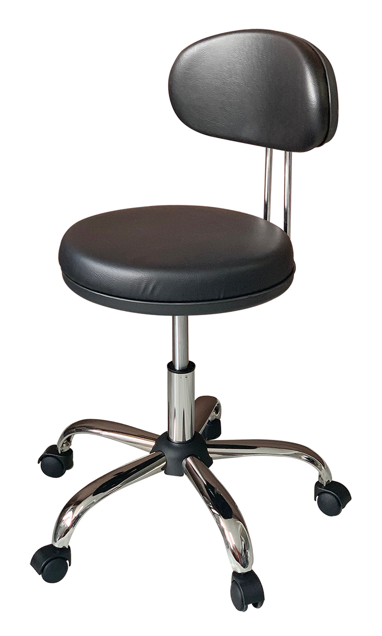 Medical Stool with Oval Backrest (Black)