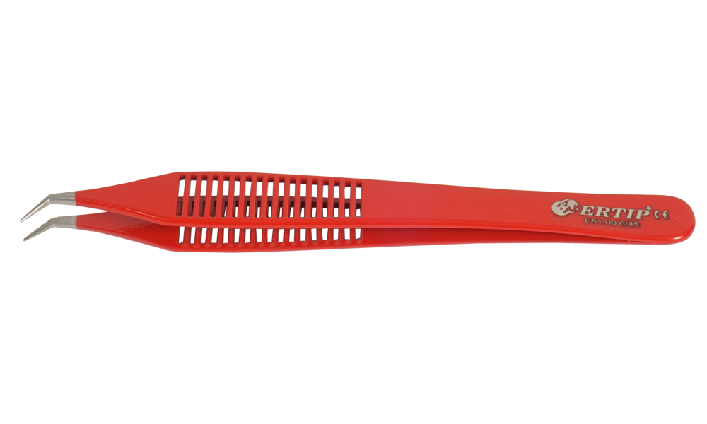Ertip Colorful Model Extracting Forceps With Serration  (6 MM 45°)Red