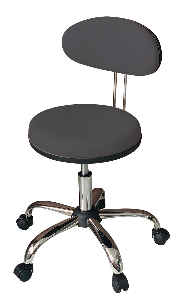 Medical Stool with Oval Backrest ( Dark Grey)